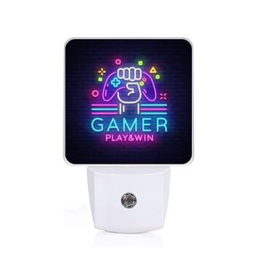 Imagem de SLHFDKL Luz noturna para jogos de gamer, lâmpada noturna com sensor do crepúsculo ao amanhecer, lâmpada LED 0,5 W com eficiência energética para meninos, meninas, adultos, decoração de casa