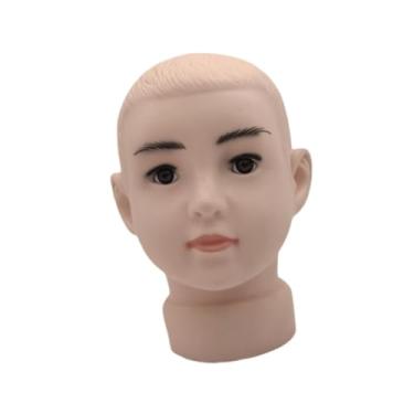 Imagem de Kokiya Suporte de exposição de perucas para cabeça de manequim infantil, circunferência da cabeça 43 cm/16,93 polegadas, suporte de peruca pequeno para