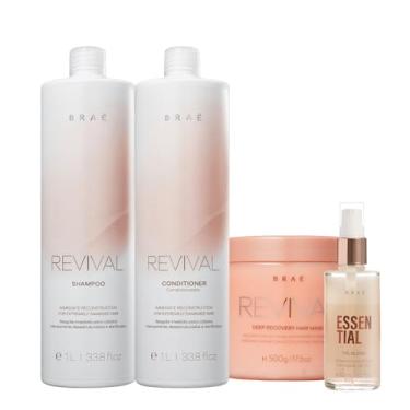 Imagem de Kit Braé Revival Shampoo Condicionador Máscara e Essential Oil Blend (4 produtos)