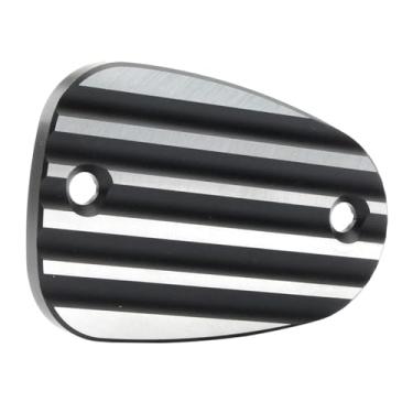 Imagem de FINMOKAL Tampa da tampa do reservatório de fluido de freio a disco do cilindro mestre CNC preto + prata apto para Triumph Bonneville T100 T120 America Speedmaster Bobber 1200
