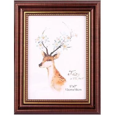 Imagem de Porta-retratos A4 Preto Moldura Mural Certificado Foto Independente E Montada Na Parede Branco Marrom Verde Madeira Maciça Decoração Molduras Para Fotos, Brown, 6 Inch