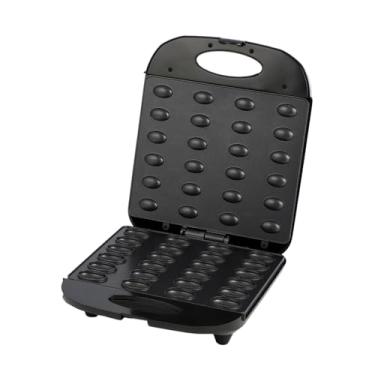 Imagem de IEUDNS Máquina elétrica para fazer biscoitos de nozes, donuts, lanches, fácil de armazenar, multifuncional, 140W, mini máquina de pão waffle com nozes,