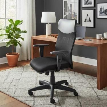 Imagem de Cadeira de Escritório Diretor Tela, Base Giratória Relax Reclinável e 