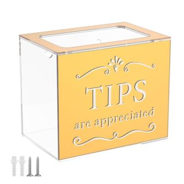 Imagem de LCZNXJJY Pote de ponta de acrílico com grande abertura, recipiente universal de armazenamento de dinheiro, caixa de sugestões, sorteio, caixa de dinheiro, balde de ponta para bares, restaurantes