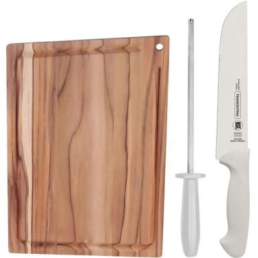 Imagem de Utensílios Cozinha Churrasco Tábua Chaira Faca Tramontina