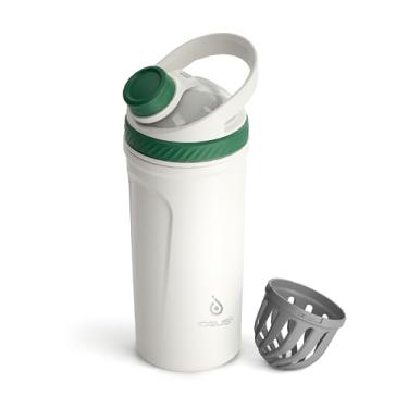 Imagem de Ideus Coqueteleira de proteína de 710 ml com isolamento térmico de aço inoxidável com bola Tritan silenciosa, coqueteleira, portátil, pré-treino, para shakes de proteína, smoothies, coquetéis