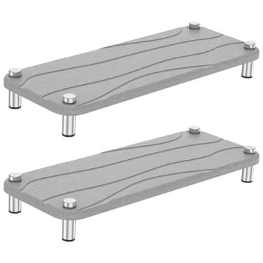 Imagem de UKQRRTC Pacote com 2 bandejas de pedra de secagem, organizadores sólidos de pia de secagem instantânea, bandeja de pedra absorvente de água, bandeja de pia que absorve água seca, prateleira de balcão