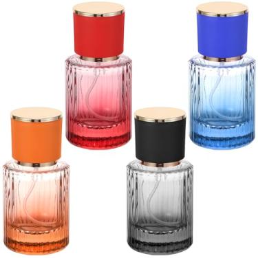 Imagem de 4 frascos de perfume vazios, 30 ml, frascos de perfume recarregáveis, spray cosmético, atomizador de névoa fina, vazio, portátil, recipiente de óleo essencial de vidro transparente para viagens