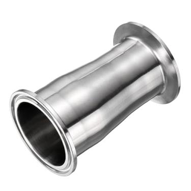 Imagem de PATIKIL Encaixe redutor de encaixe sanitário, tubo de aço inoxidável 304 de 5.1 cm OD x 1-3/10.2 cm OD 5.1 cm Tri Sanitary Clam 64 mm Ferrule Flange, prata
