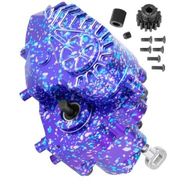 Imagem de RCHuiWow RC Transmission w/Gear Upgrades Part for 1/10 Axia1 SCX10 AXI03004 Capra 1.9 UTB,Aluminium Alloy Complete Gearbox Transmission Case with Gear,Mix Purple&Blue