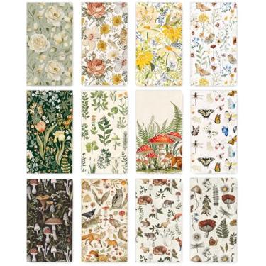 Imagem de AnyDesign Pacote com 24 guardanapos vintage sortidos guardanapos descartáveis retrô floral cogumelo botânico animal jantar guardanapos de papel para casamento festa de aniversário, 12 estilos
