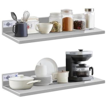 Imagem de Profeeshaw Prateleiras de aço inoxidável de aço inoxidável comerciais montadas na parede, 20 x 61 cm, 22,7 kg, prateleira de cozinha comercial resistente para restaurante, bar, despensa, cozinha e
