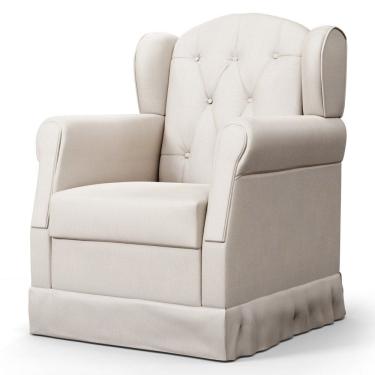 Imagem de Poltrona de Amamentação e Descanso com Balanço Lucy P04 Suede Bege - Mpozenato