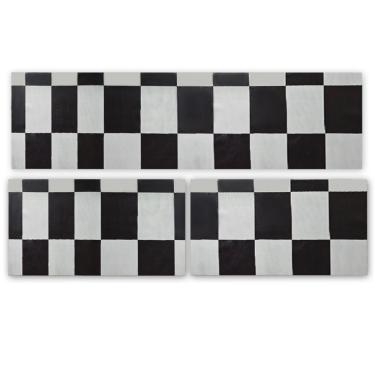 Imagem de Kit 3 Peças Jogo Cozinha Passadeira Manta Vinilico Laminado Xadrez