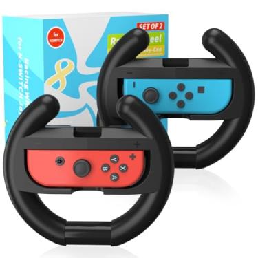 Imagem de PURBHE Switch Steering Wheel for Switch, Racing Wheel to Play Mario Kart 8 Deluxe Compatible with JoyCon, Switch Accessories Gift for Mario Kart - 2 Packs (JoyCon Steering)