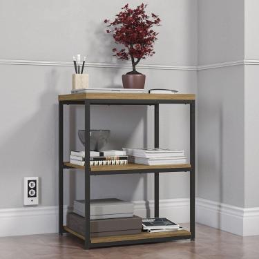 Imagem de Estante Baixa 3 Prateleiras Estilo Industrial Freijo Kapesberg