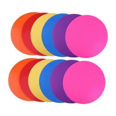 Imagem de UGPLM Marcadores de pontos, tapetes de treinamento de velocidade e agilidade, tapetes de passos, discos planos, círculos e pontos para jogar tênis, praticar, 12 PeÇas