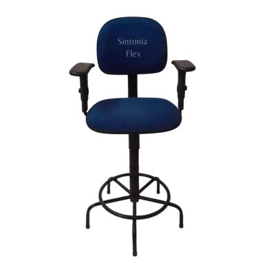 Imagem de Cadeira Secretaria Caixa Alta Braço Regulagem Altura A Gás