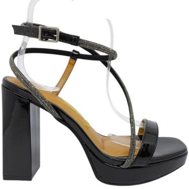 Imagem de Sandália Feminina Casual Social Dia a Dia Passeio Trabalho com Strass Salto Alto Conforto Vizzano 6551.102