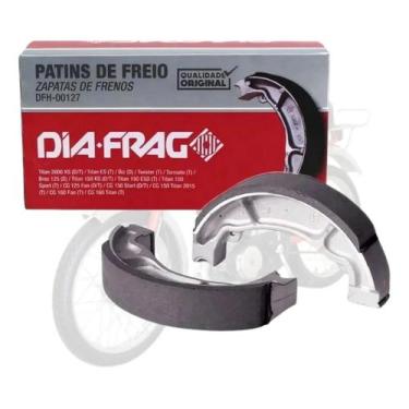 Imagem de Patim de freio lona mobilete bikelete pastilha de freio ciclomotor ofe