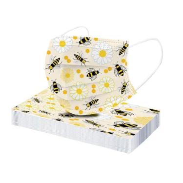 Imagem de Máscara descartável à prova de poeira de três camadas impressa com gra