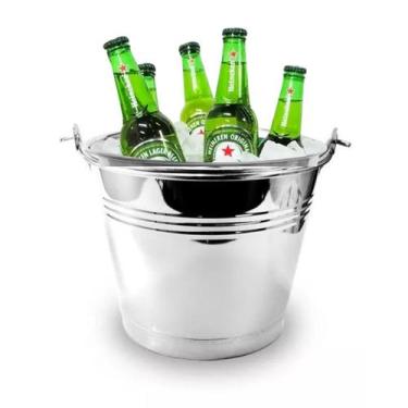 Imagem de Balde 6 Litros Em Aço Inox Cerveja Bebida Gelo Ke Home - Kehome