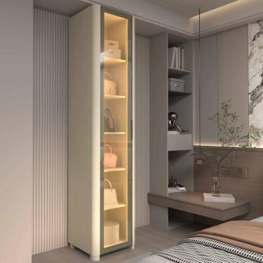 Imagem de Guarda Roupa Sapateira Modular Reflecta 1 Porta LED Innova Off White - Gelius