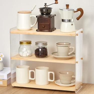 Imagem de Geelin Organizador de estação de café de bancada, organizador de cafeteria de 3 camadas, suporte de estação matcha, suporte de armazenamento de condimentos para cozinha, casa, escritório (39 x 14 x 35