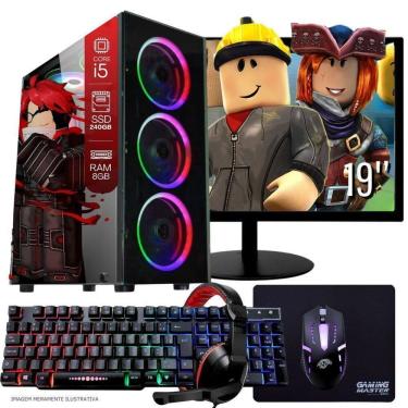 Imagem de Computador PC Gamer Completo TOB Intel Core i5 SSD 240GB 8GB Teclado Mouse Mouse Pad e Headset Gamer Monitor 19” Windows 10 Pro Trial