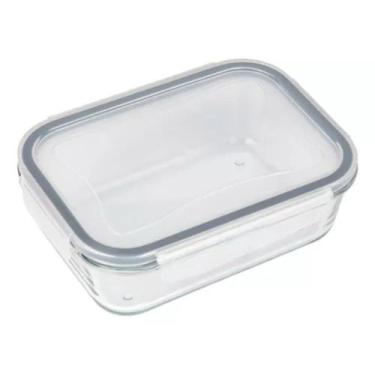 Imagem de Pote Vidro Hermética Marmita Tampa Silicone Preto 1040ml Grande - WELL