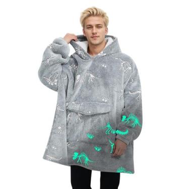Imagem de Cobertor com capuz vestível Fiosnow Glow in the Dark Dinosaur