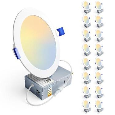 Imagem de Luminária embutida LED Ensenior, pacote com 16, 15 cm, 12 W e 110 V, r