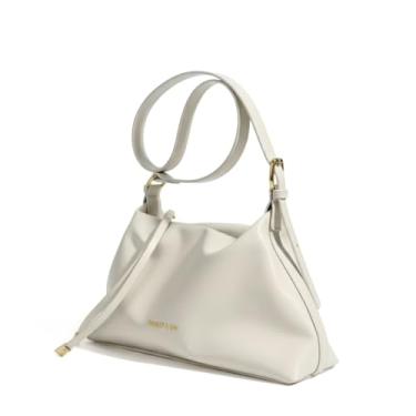 Imagem de Bolsa Feminina Couro Plutônio Média Impermeável Original ALWY Luxo Moderna (Off White)