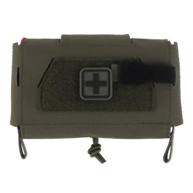 Imagem de GYDEHUTJ MOLLE/Belt Bolsa médica compacta, kit de primeiros socorros para remoção rápida, sistema de duas peças, bolsas IFAK para sobrevivência de emergência para viagens ao ar livre, caminhadas