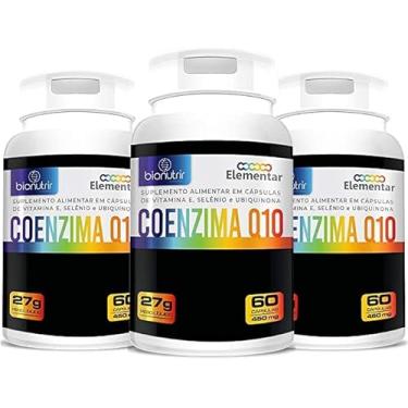 Imagem de Kit 3x Coenzima Q10 60 Cápsulas 500mg Bionutrir Ubiquinona 100mg por caps