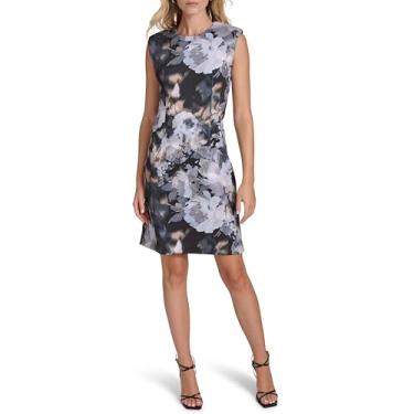 Imagem de Calvin Klein Vestido feminino floral Scuba Aline, multicor, 50