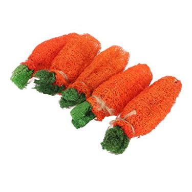 Imagem de Yctze Brinquedos para Mastigar Cenoura Bucha de Coelho - Brinquedos de Mastigar Resistentes para Moagem de Dentes Naturais e Mordidas para Coelhos, Hamsters e Porquinhos-da-índia (S)