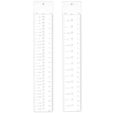 Imagem de 2 peças 2 estilos réguas acrílicas 230 x 40 x 3 mm régua de costura retangular transparente régua de estofamento de acrílico com furos de 4 mm POLEGADAS CM ferramenta de medida suprimentos de