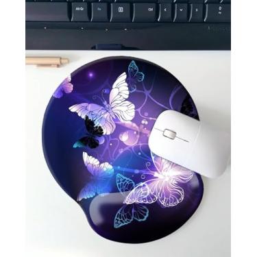 Imagem de Mouse pad ergonômico com descanso de pulso em gel com superfície de suporte de pulso para borboleta em casa e escritório BLC1464-06