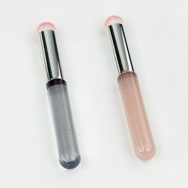 Imagem de Pincel corretivo de cabeça redonda, pincéis de maquiagem ideais para misturar e sombra de nariz, perfeitos para aplicação impecável, conjunto de pincéis de olhos de qualidade profissional (2 peças)