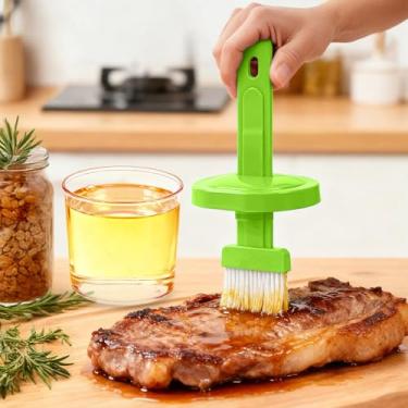 Imagem de Escova de óleo de silicone recarregável com garrafa para cozinhar, churrasco, assar e grelhar – Aplicador de óleo de cozinha de grau alimentício para pastelaria e molho