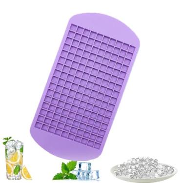 Imagem de Mini bandeja de gelo de silicone, 160 formas de cubos de gelo triturados, fácil de liberar para resfriar uísque, coquetel, café, cozinha, empilhável, pequenas bandejas de gelo
