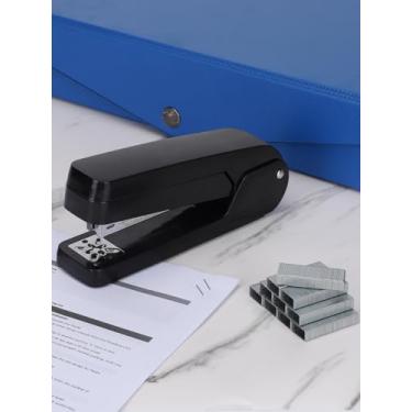 Imagem de Grampeador giratório de braço oscilante, capacidade para 25 folhas, grampeadores de mesa de rotação de 360 graus com 1000 grampos para encadernação de livreto ou livro, preto