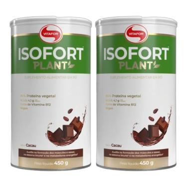 Imagem de Kit 2X: Isofort Plant Proteína Vegana Cacau Vitafor 450g