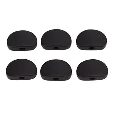 Imagem de RiToEasysports 6 Botões de Cabeça de Máquina de Ajuste de Metal de ébano Preto, Botão de Guitarra Durável e Inodoro para Guitarras Elétricas, Acabamento Requintado (oval grande)