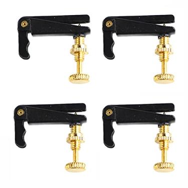 Imagem de RiToEasysports Afinador Fino de Violino 1/2, Design Elegante, Acessório Fácil de Instalar para Músicos de Metal (Preto + Ouro)