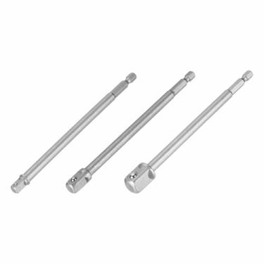 Imagem de HARFINGTON Conjunto de 3 adaptadores de soquete de impacto 1/10.2 cm 3/20.3 cm 1/5.1 cm, haste sextavada de 1/10.2 cm, broca de extensão de 15 cm para conjuntos de soquetes de broca de porca de eixo