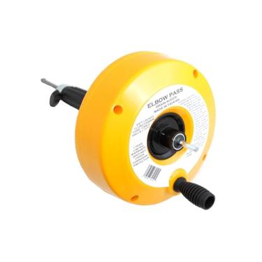 Imagem de Cobra de drenagem por Elbow Pass com cabo de 7,6 m, removedor de entupimento de drenagem, força interna resistente à torção de cobra no teste de 272 kg. Acessório de broca hexagonal antiderrapante ou