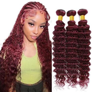 Imagem de Pacotes de cabelo Vinmdonm 8A Brazilian Virgin Burgundy 35-45cm