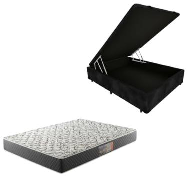 Imagem de Cama Box Baú Blindada com Colchão de Espuma D33 17cm (SUEDE PRETO, Casal)